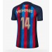 Cheap Barcelona Memphis Depay #14 Home Football Shirt Women 2022-23 Short Sleeve